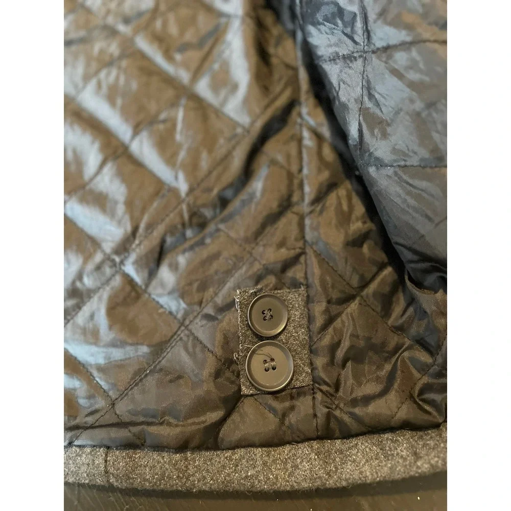 Steve Barrys The Woolly Mammoth Mens XL Gray Wool Blend Button Front Coat‎